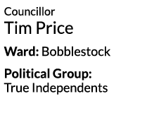 Councillor Tim Price Ward  Bobblestock Political Group  True Independents