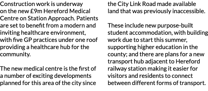 Construction work is underway on the new  9m Hereford Medical Centre on Station Approach  Patients are set to benefit   