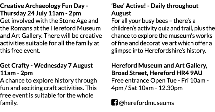 Creative Archaeology Fun Day - Thursday 24 July 11am - 2pm Get involved with the Stone Age and the Romans at the Here   