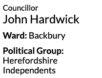 Councillor John Hardwick Ward  Backbury Political Group  Herefordshire Independents